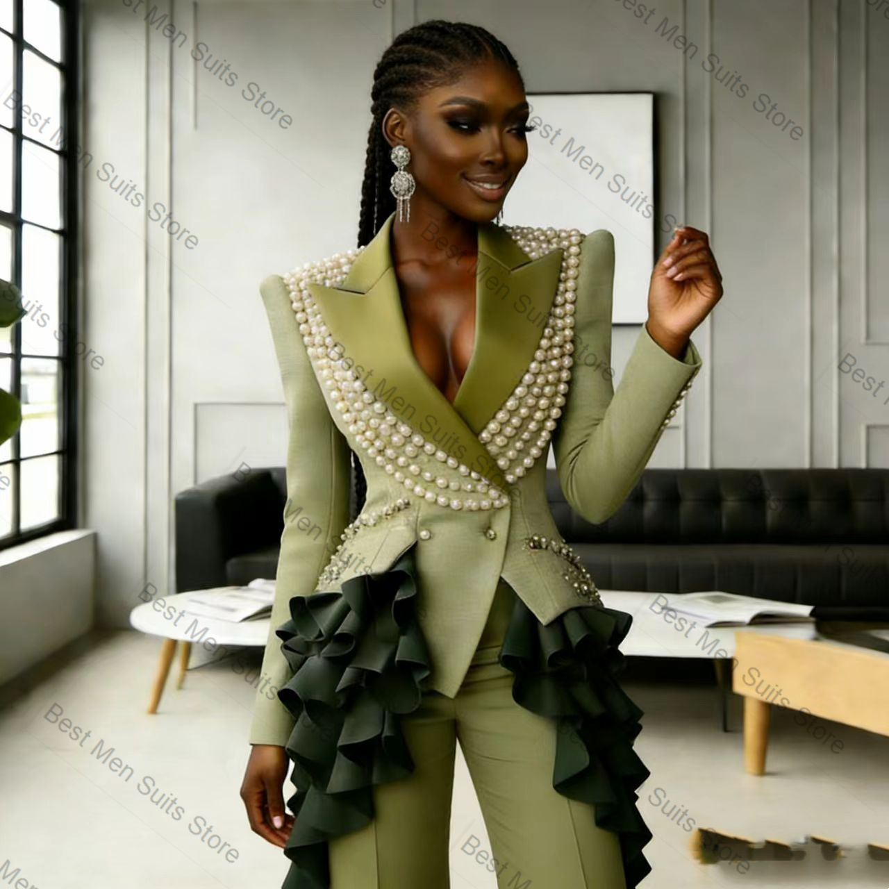 Pearls Green Women Suit Set 2  - огляд і ціна Men'S Formal Wear For Wedding Guest