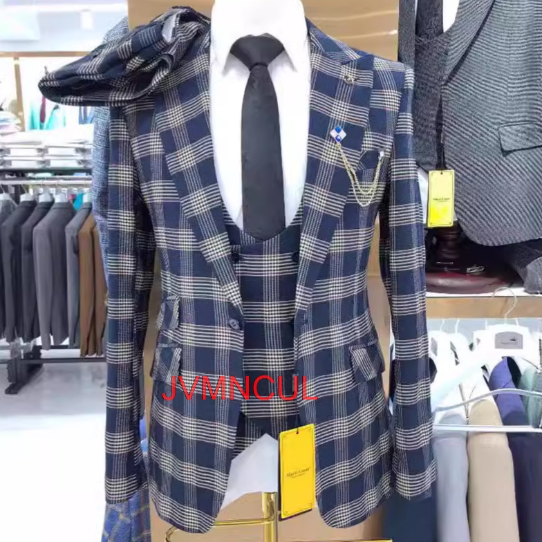 Men's Color Block 3 Piece Suit - огляд і ціна Men'S Formal Wear For Reception
