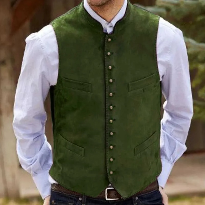 Men Vest Coffee Suede Velvet S - огляд і ціна Men Formal Wear Vest