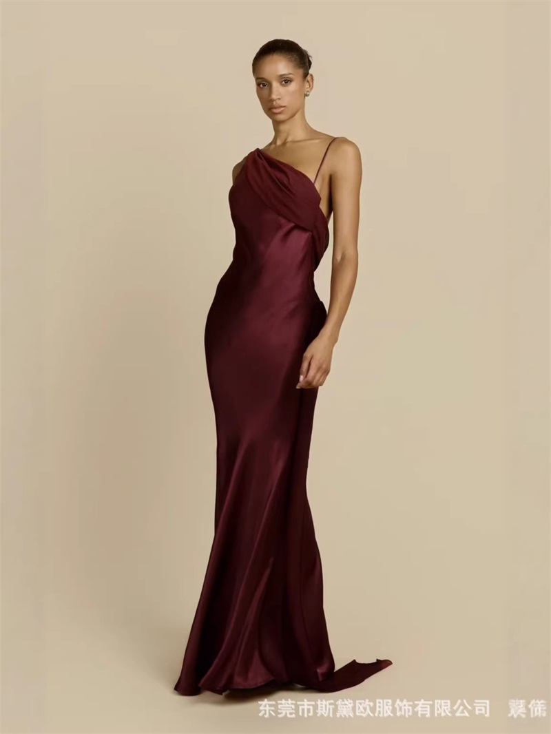 Burgundy Satin Prom Dress Sexy - огляд і ціна Men'S Formal Wear For Wedding Guest
