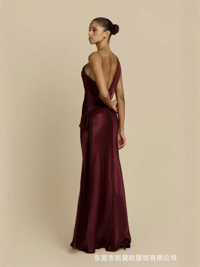 Burgundy Satin Prom Dress Sexy - огляд і ціна Men'S Formal Wear For Wedding Guest