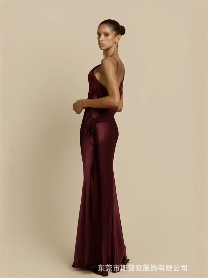 Burgundy Satin Prom Dress Sexy - огляд і ціна Men'S Formal Wear For Wedding Guest