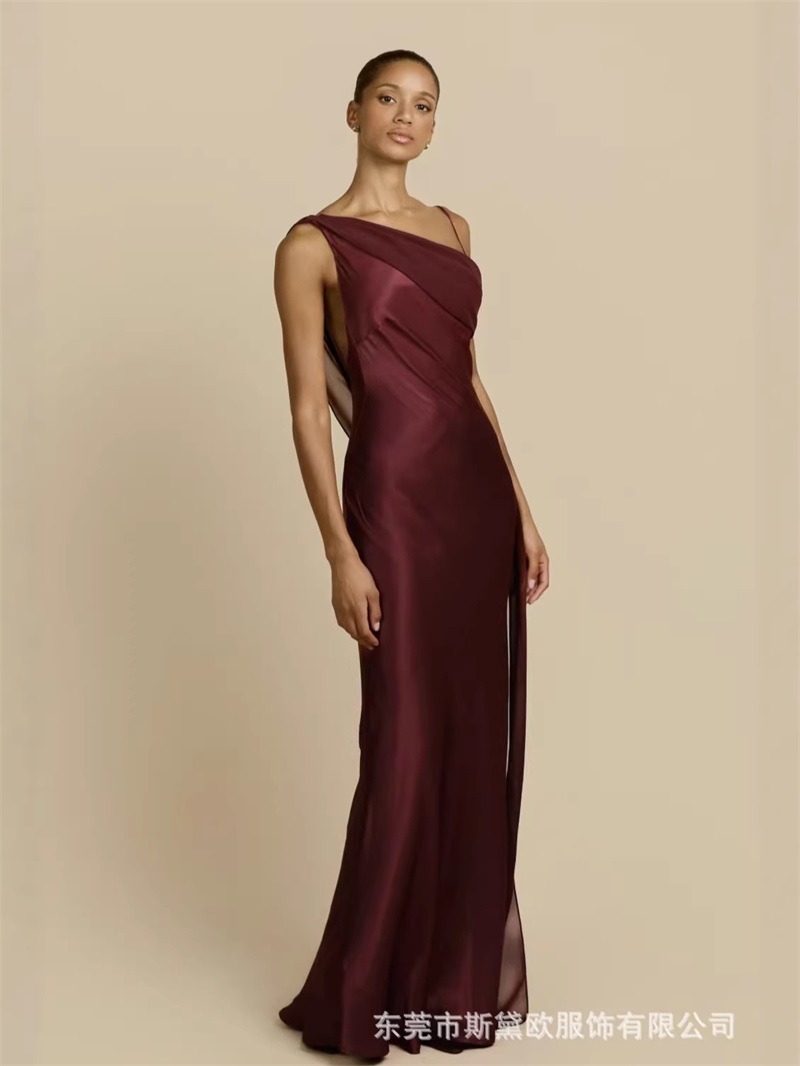 Burgundy Satin Prom Dress Sexy - огляд і ціна Men'S Formal Wear For Wedding Guest