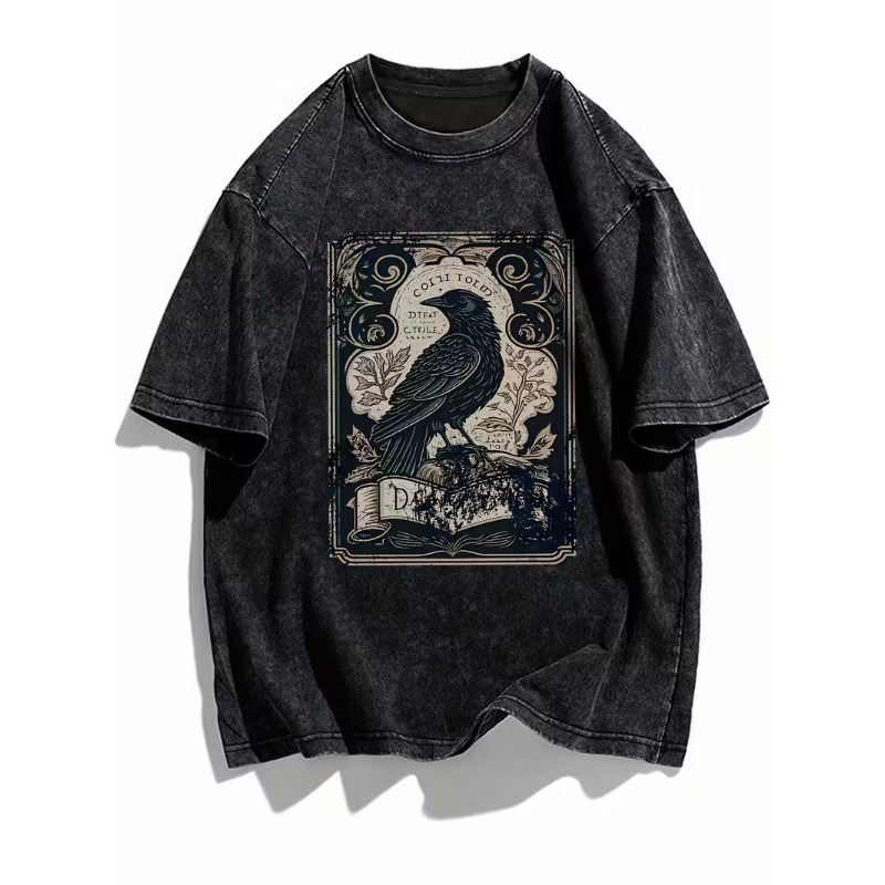 Vintage Gothic Raven Print T-S - огляд і ціна Men'S Gothic Formal Wear