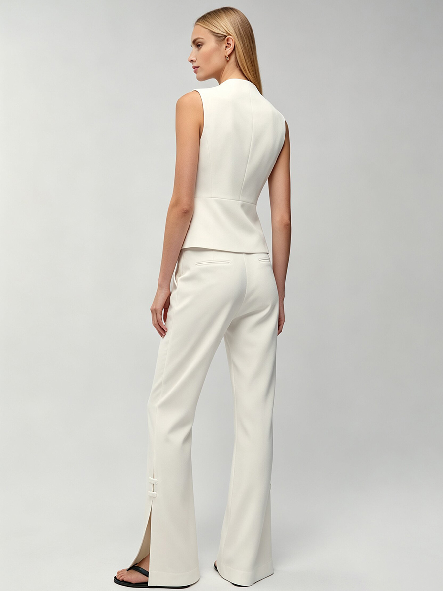 LIMO Women White Chinese Frog  - огляд і ціна Men Formal Wear Vest